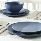 Stone Lain Rio 4-Piece Salad Plate Set Stoneware, Blue