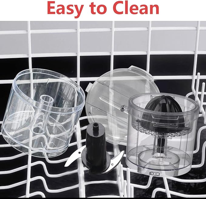 Liebe&Lecker 2 In 1 Mini Food Processor, 1.5 Cup Mini Chopper and Citrus Juicer for Cutting Vegetable, Meat and Squeezing Orange Juice