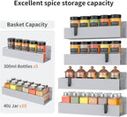 4-Piece Extra-large Capacity Magnetic Spice Rack for Refrigerator, Gray