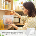 2 Pieces Square Food Storage Containers Polycarbonate Clear food Container with Lid Commercial Storage with Graduations for Commercial Kitchen Dough Marinating Meat(White,6 Qt)