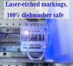 Ackers Etching Scale Measuring Glass -[Insulated handle | V-Shaped Spout]-Made of High Borosilicate Glass Measuring for Kitchen or Restaurant, Easy to Read, 60 ML (2 Oz) 丨(2 Pack)