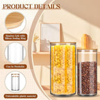 Vesici 4 Pcs Large Acrylic Storage Canister 180 oz and 93 oz Jars with Bamboo Lids Clear Acrylic Canister Unbreakable Airtight Storage Jars for Kitchen, Coffee Rice Pantry Organization