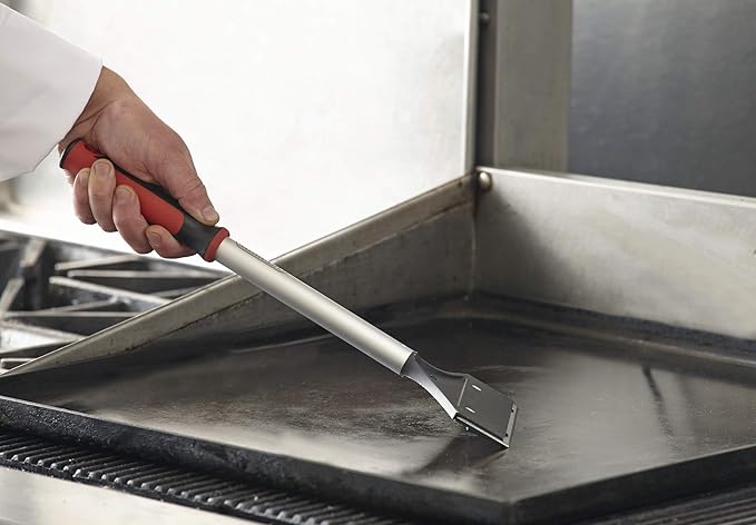 Replacement Blade for Chef Master Griddle Scraper by FryOilSaver Co., 5 1/2" Wide x 1.2mm Thick Stainless Steel Reversible Blade Fits to Most Griddle Scrapers, Double Beveled Edge for Chrome Griddles