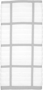 All-Clad Checked Kitchen Towel: Highly Absorbent, Super Soft Long Lasting - 100% Cotton, 17"x30" Tea Towel for Cleaning & Drying Dishes, Pans, Glassware, or Countertops, (1-Pack), Titanium Gray