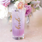 LADY&HOME Bachelorette Party Decorations Highball Glasses,13oz Tall Glass Cups,Bridesmaid Gifts Bridal Shower Gifts Gold Embossed,1 Count(Bride)