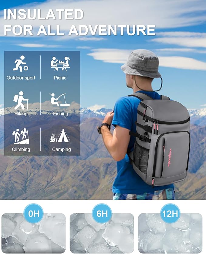 Capolo 36/45 Cans Cooler Backpack Insulated Waterproof for Women Men Lunch Backpack Coolers Leak Proof Soft Cooler Bags