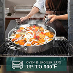 EWFEN Pots and Pans Set, 3 Ply 11 Piece Stainless Steel Cookware Set, Oven Dishwasher Safe | Induction Compatible Frying Pans, Saucepans, Saute Pan & Stock Pot, PFOA Free Kitchen Skillet