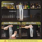 Boston Cocktail Shaker Set, 4-Piece Bar Tools Set, Professional Bar Set with Boston Shaker, Bar Spoon, Jigger, Hawthorne Strainer, Stainless Steel, Dishwasher Safe, Ideal Bartender Kit for Bar