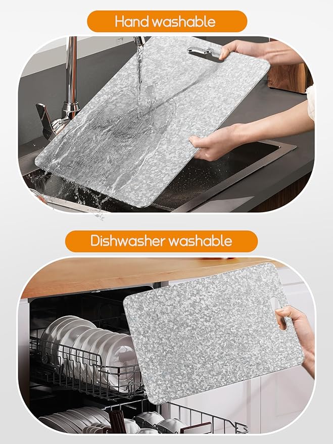 Titanium Cutting Board for Kitchen，Double Sided Pure Titanium Cutting Board，With Suspendable Handle，BPA Free, Dishwasher Safe (15.75“x11”)