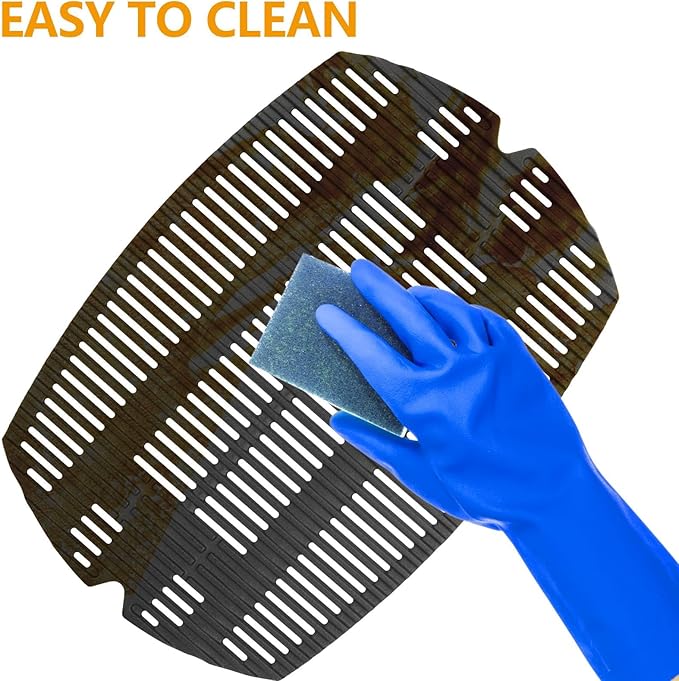 BBQ-PLUS 7583 Cast Iron Cooking Grate for Weber Q200 Q220 Q2000 Q2200 Series,Grill Grate Accessories Replacement for Weber 396000 396001 566001 566002 566014 Char Q,21-1/2 x 15-1/4" with Carry Bag