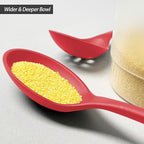 Silicone Spoons for Cooking - Extra Large Kitchen Spoons for Mixing, Serving, & Stirring - 600°F Heat-Resistant Non Stick Utensils Ladle & Skimmer- Dishwasher Safe, Red