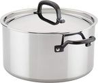 KitchenAid 5-Ply Clad Stainless Steel Cookware Pots and Pans Set, 10 Piece, Polished Stainless