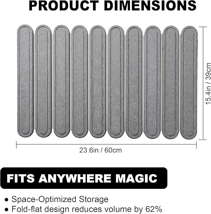 Large Stone Dish Drying Mat for Kitchen Counter, 24"×16"- Quick Drying Diatomaceous Earth Mats for Multi - Purpose, Eco-Friendly ,Super Absorbent, Foldable ,Non-Slip