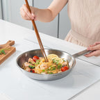 9.4-Inch 316 Stainless Steel Frying Pan, 5-Ply Stainless Steel Skillet, Induction Compatible, Dishwasher & Oven Safe