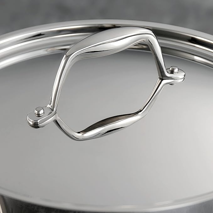 Tramontina Signature Tri-Ply Clad Stainless Steel 2-Quart Sauce Pan with Lid, Induction-Ready, Dishwasher-Safe, NSF-Certified, Made in Brazil