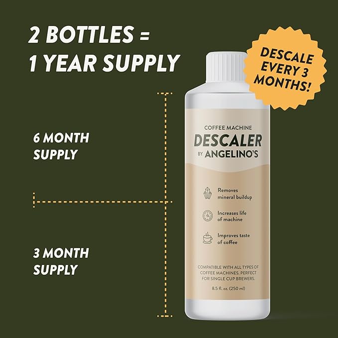 Descaling Solution (4 Uses) - Universal Coffee Descaler for Keurig Coffee Machines, Effective Keurig Descaling Solution & Nespresso Descaling Solution - Works w/Breville, Delonghi, Keurig & Nespresso