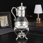 Vintage Turkish Coffee Pot Set, Decorative Glass Teapot Set, Heatable Glass Tea Kettle with Lid and Cup, Turkish Tea Set for Home Tea Party, Milk, Coffee, Hot Cold Tea