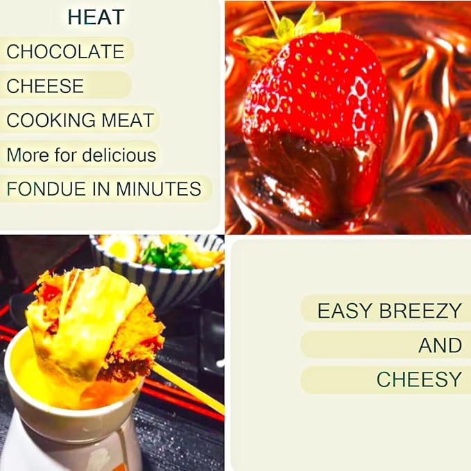 Fondue Pot Set,Ceramic Butter Warmer Set with 4 Forks and 4 Dishes,Cheese Fondue Pot,Fondue Pot Melting Pot Set,Melt Hot Pot Bowl Set For Cheese Chocolate Butter Caramel