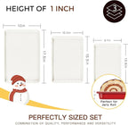 HONGBAKE 3 Pack Nonstick Ceramic Baking Sheet Pan Set for Oven, Non-Toxic Half/Quarter/Jelly Roll Pans with Diamond Texture, 0.8mm Aluminized Steel Cookie Trays for Cooking, Christmas Red & Cream