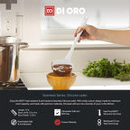 DI ORO Silicone Ladle – Soup Ladle for Cooking & Serving Heat-Resistant - Large Kitchen Soup Ladle Nonstick Cookware Safe - Soup Serving Spoon with Wide Bowl - Silicone Utensil Dishwasher Safe (Stone)