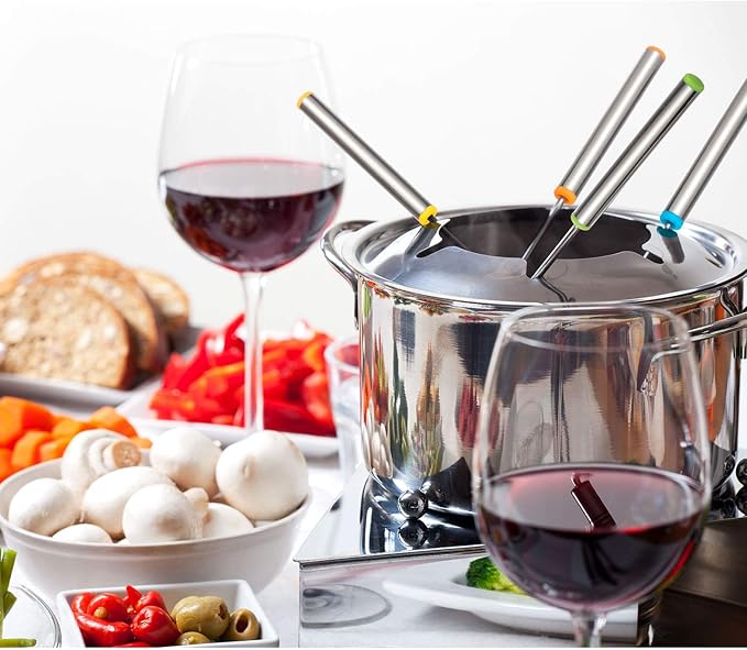 24 Pcs 9.5 Inch Stainless Steel Fondue Forks with Heat Resistant Handle Fondue Sticks for Cheese Pot Chocolate Roast Marshmallows Meat