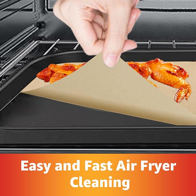 9 x11 inch Air Fryer Parchment Paper Squares, 100 Sheets Unbleached Pre-Cut Baking Disposable Paper Liner for Cuisinart Non-Stick Air Fryer Toaster Oven