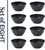 US Acrylic Wheat Straw Unbreakable 28 oz. Stackable Cereal Bowls for Snacks & Ice Cream in Grey (Set of 8) 6-inch Reusable, BPA-Free, Dishwasher Safe Dinnerware, Made in USA