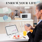 JOGREFUL Cookbook Stand, Cast Iron Heavy-Duty Recipe Book Holder, Kitchen Vintage Recipe Book Holder, Reading Rest Holder for Easel/Counter/Books/Magazine/iPad/Bible, Grid Pattern, White