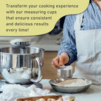 1PCS 1Cup (240ml, 8oz) Single Measuring Cup, Stainless Steel Measure Scoop, Metric and US Measurement, Dishwasher Safe