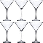 Amazing Abby - Vesper - 10-Ounce Plastic Martini Glasses (Set of 6), Plastic Cocktail Glasses, Reusable, BPA-Free, Shatter-Proof, Dishwasher-Safe, Perfect for Poolside, Outdoors, Camping, and More
