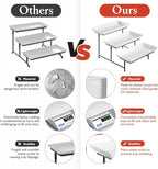 3 Tier Plastic Serving Tray for Party, 11.5" x 5.6" Platters for Serving Food, Microwave-Safe, White Reusable Trays with Black Metal Display Stand for Cupcakes, Sevring Food, Dessert, Fruit, Black