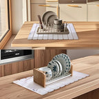 Coolcandy 24x16" Large Stone Dish Drying Mat, Quick Drying Mat Kitchen Counter, Foldable Kitchen Drying Mat, Diatomaceous Earth Stone Drying Mat, Collapsible Dish Mat Kitchen Mat For Drying