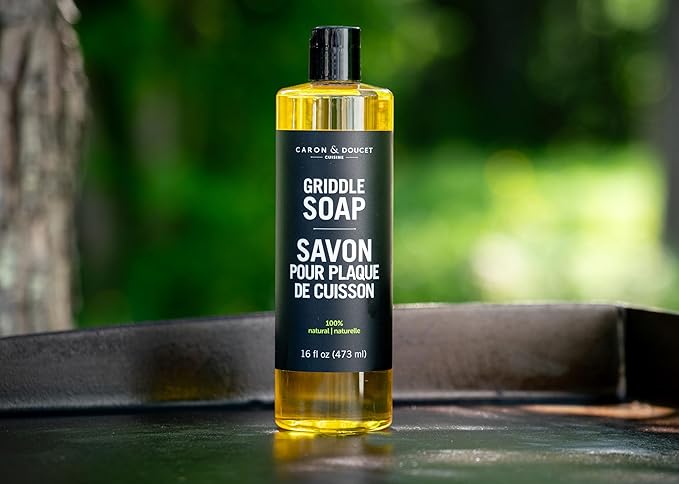 CARON & DOUCET Griddle Cleaning Soap | 100% Plant-Based Soap | Restore, Care & Maintain Before Seasoning (16 oz)