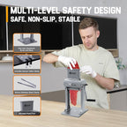 2-in-1 Manual Meat Tenderizer, Jerky Slicer, 2 Sets of Stainless Steel Blades, Tenderizing Blades and Jerky Slicer Blades, for Beef and Chicken, Silver