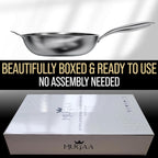 12.5” Nonstick Stainless Steel Wok Pan with Lid | Tri-Ply Honeycomb Hybrid Stir-Fry Pan | Nonstick Woks & Stir-Fry Pans | PFOA-Free, Induction, Dishwasher & Oven Safe