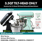 Spiral Dough Hook Replacement for KitchenAid 3.5 Qt. Tilt-Head Stand Mixers/Polished 18/8 Stainless Steel Accessories/No coating/Dishwasher Safe/Compatible for KSM3311/3316/ Artisan Mini Series