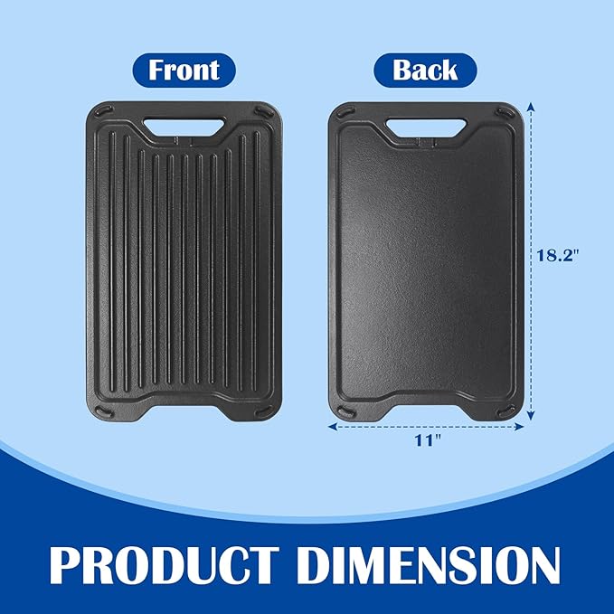BAC609 Reversible Griddle for Traeger PRO 575 TFB57GLE PRO 780 TFB88PZD Century 22 Century Eastwood 22 Eastwood 34 Grill Accessories Traeger Ironwood XL, Exas Elite 34, Pro 20 Accessories 18.2" x 11"