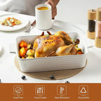 Jassceram Casserole Dishes for Oven, 9x13 Large Porcelain Baking Dish, 4.5-Quart Deep Rectangular Baking Pan with Handles for Lasagna, Roasting, Oven and Dishwasher Safe, Great Kitchen Gift, White