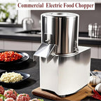 Electric Vegetable Meat Chopper, Commercial Food Processor Professional Meat Grinder 110V 550W 120Kg/H Fully Stainless-Steel Body Carbon Steel Blades