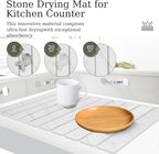 Hopegiver Stone Drying Mat for Kitchen Counter, 23.62"x15.35" Marble-Pattern Quick Dry Dish Mat, Elegant Absorbent Diatomaceous Earth Mat for Dishes Countertop Sink Bathroom, Includes Sanding Block