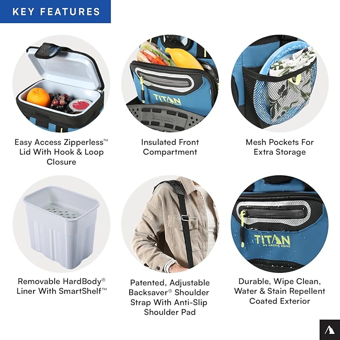 Titan by Arctic Zone 30 Can Zipperless Soft Cooler with HardBody Liner