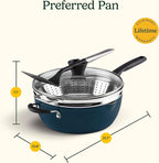 Cuisinart Preferred Pan 4-Pc Set - Sensible Sage Green (4.5 Qt. Multi-Purpose Pan w/Cover, Steamer, Slotted Turner)