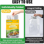 20 Count Slow Cooker Liners, 13"x21", Fits 3-8 Quarts, Disposable Pot Liners Compatible with Crockpot, Oval Large Size, BPA-Free Cooking Bags, Kitchen Accessories, Cook with Ease