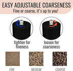 Manual Salt and Pepper Grinder Set of 2 | Large Round Salt and Pepper Shakers Set | 7.5 inch Stainless Steel Salt Grinder Refillable | Pepper Grinder Manual (Black)