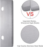 DELFINA 4 Pcs Grill Scraper Edge Sharper Blade Replacement, Stainless Steel Outdoor Barbecue Cleaning Tools, Heavy Duty Accessories for BBQ