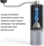 Mini Manual Coffee Grinder, 40 Adjustable Settings, Portable Hand Mill with 30g Capacity, Conical Burr for Espresso, Pour Over, Travel, Camping, Office (Gray)