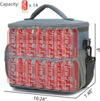 FlowFly Insulated Reusable Lunch Bag Adult Large Lunch Box for Women and Men with Adjustable Shoulder Strap,Front Zipper Pocket and Dual Large Mesh Side Pockets,Navy