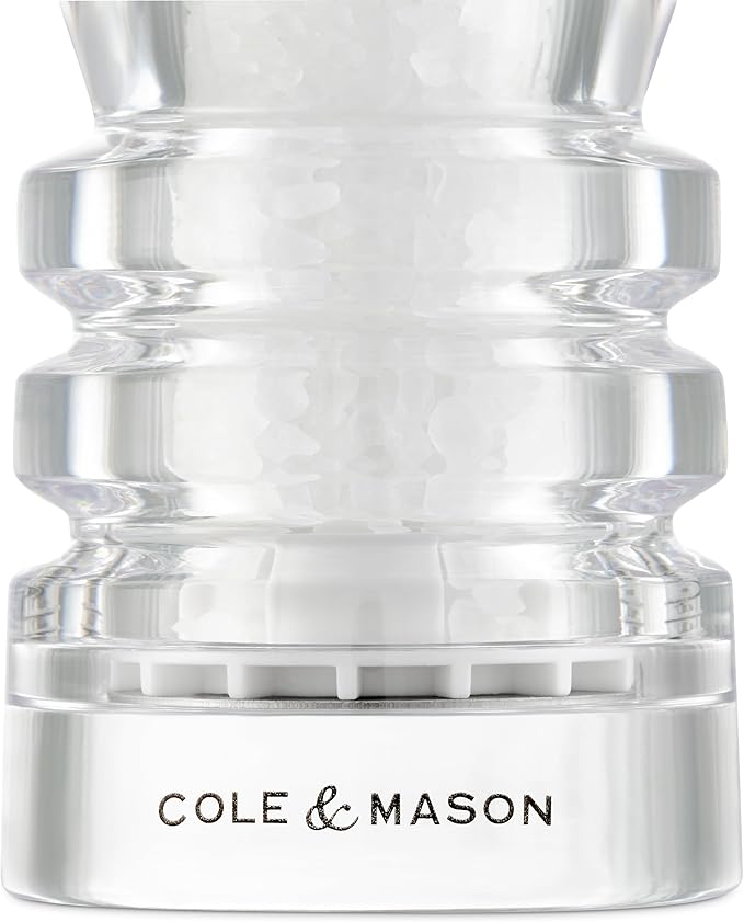 Cole & Mason London Refillable Spice Mill - Kitchen & Home Accessory - Table Salt Grinder - Salt Mill with Ceramic Mechanism - 8", Acrylic