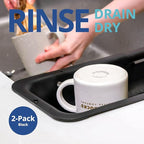 BLUE GINKGO Sink Colander Baskets - (Pack of 2) Wash Vegetables and Fruits, Drain Cooked Pasta and Dry Dishes - Extendable - New Home Kitchen Essentials (2 Black)