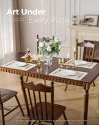 Leetaltree Beige White Placemats Set of 8 - Heat Resistant Non-Slip Place mats for Dining Table, Washable Durable PVC Vinyl Woven Table Mats（Beige White, 8）